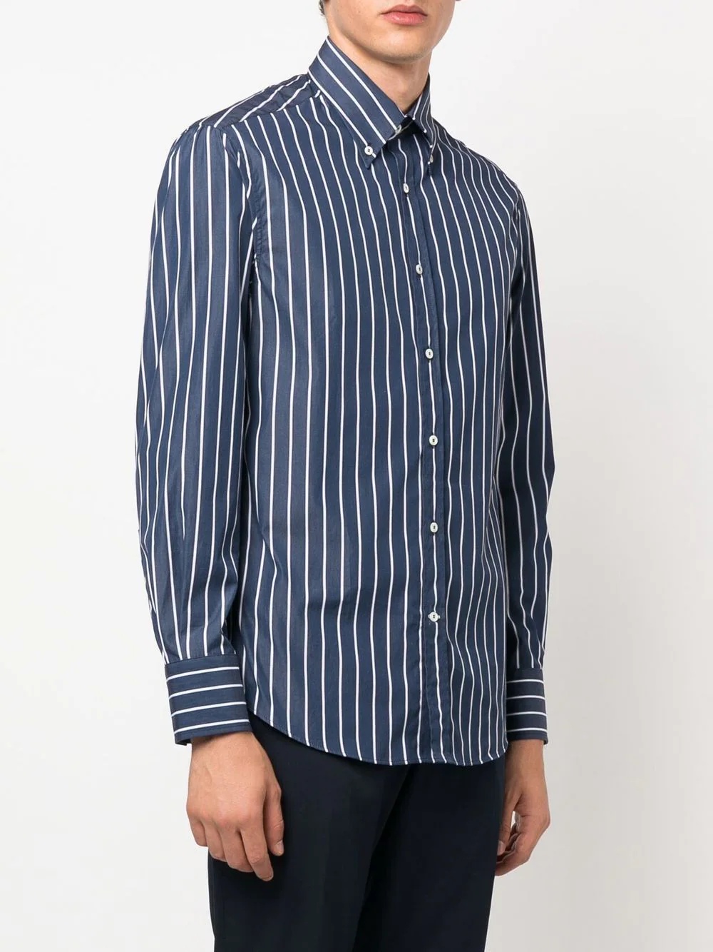 striped button-up shirt - 3