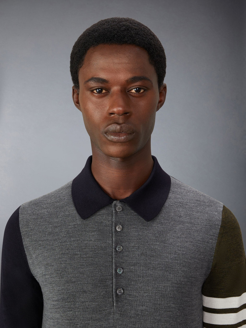 Funmix Fine Merino Wool 4-Bar Relaxed Fit Polo 5