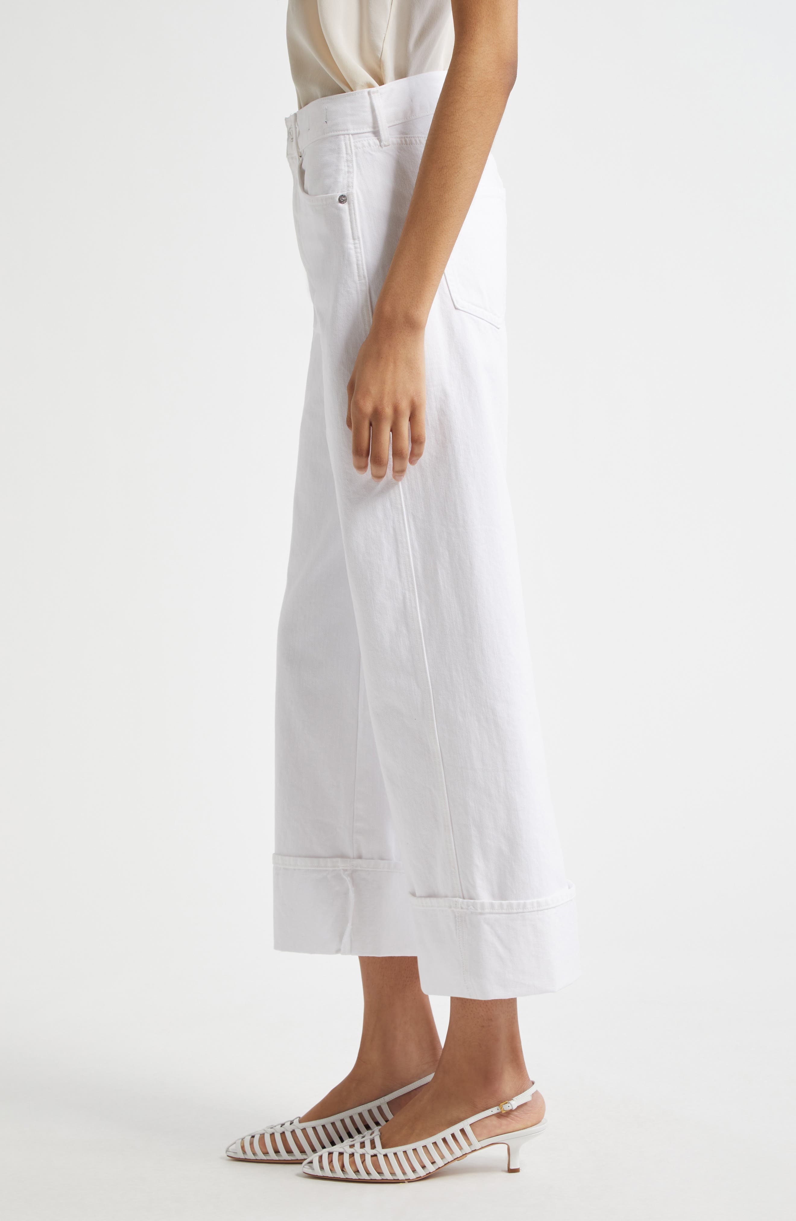 Veronica Beard Taylor Crop Jeans in White at Nordstrom - 4