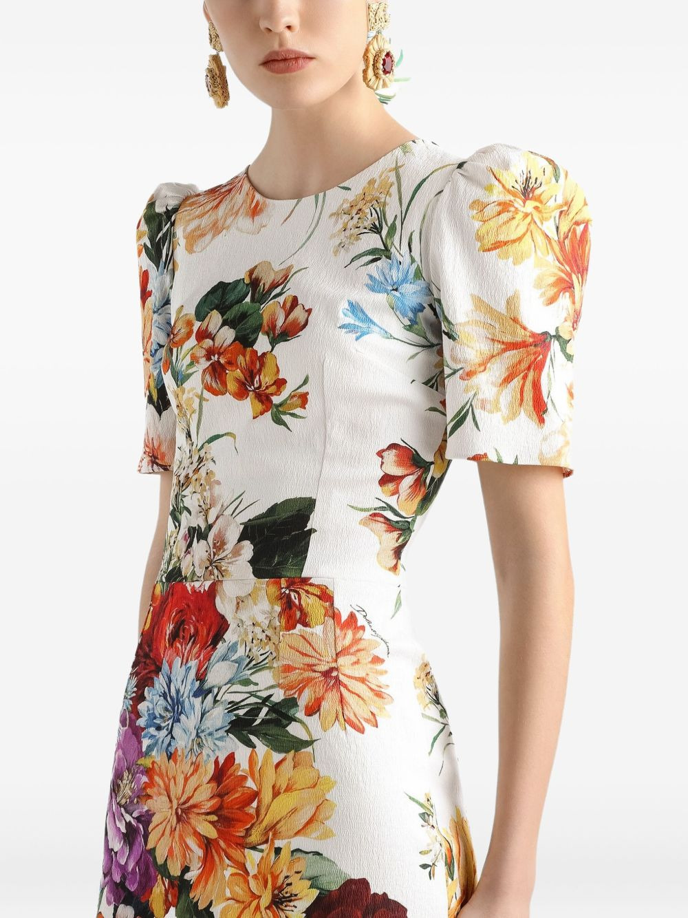 floral-print midi dress - 4