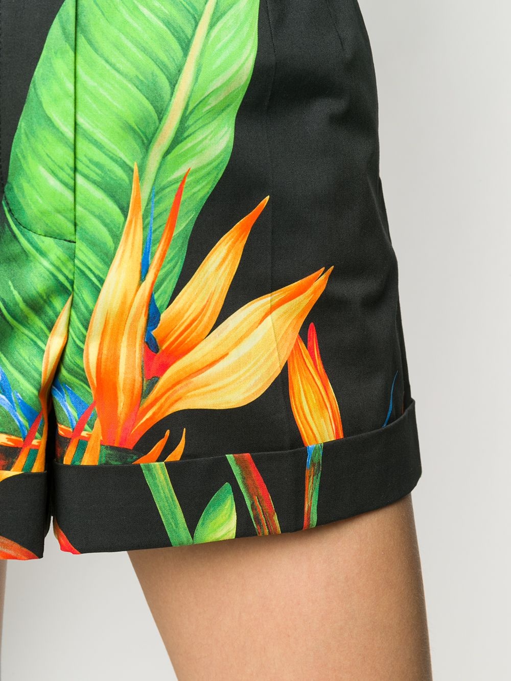 tropical print high-waist shorts - 5