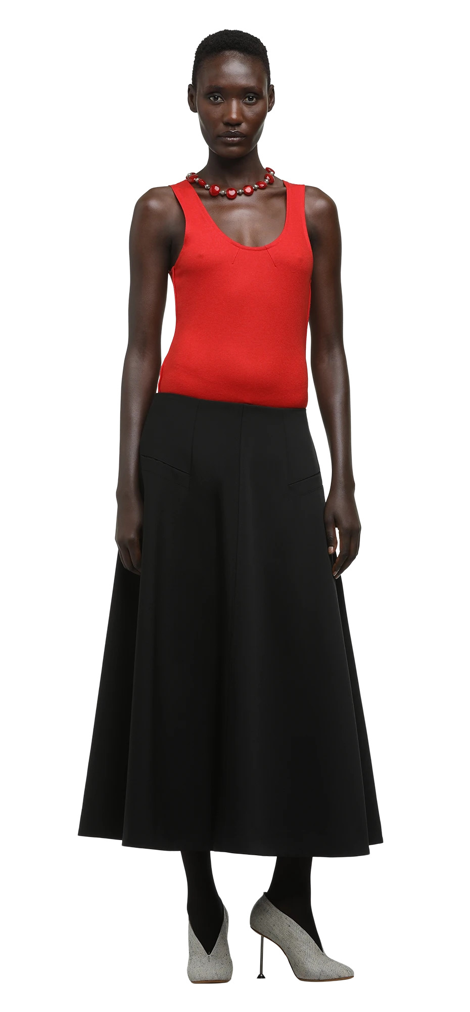 STRETCH WOOL TANK RED - 3