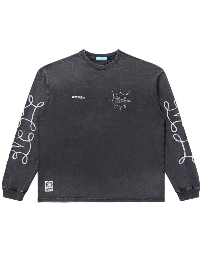 DAMAGED COTTON LS T-SHIRT ICECREAM 1