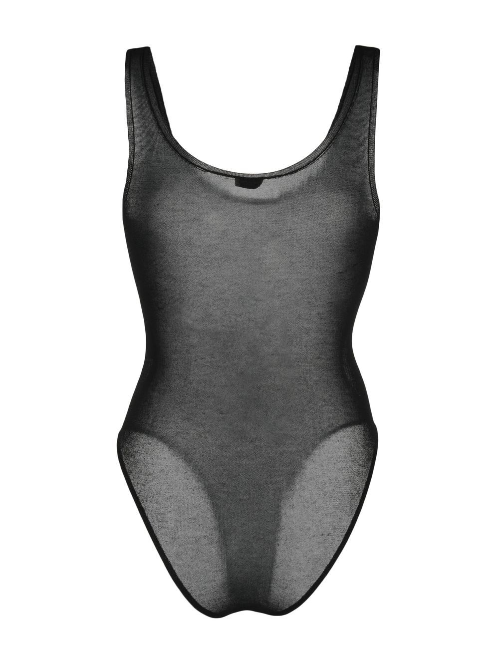 sheer-knit sleeveless bodysuit - 2