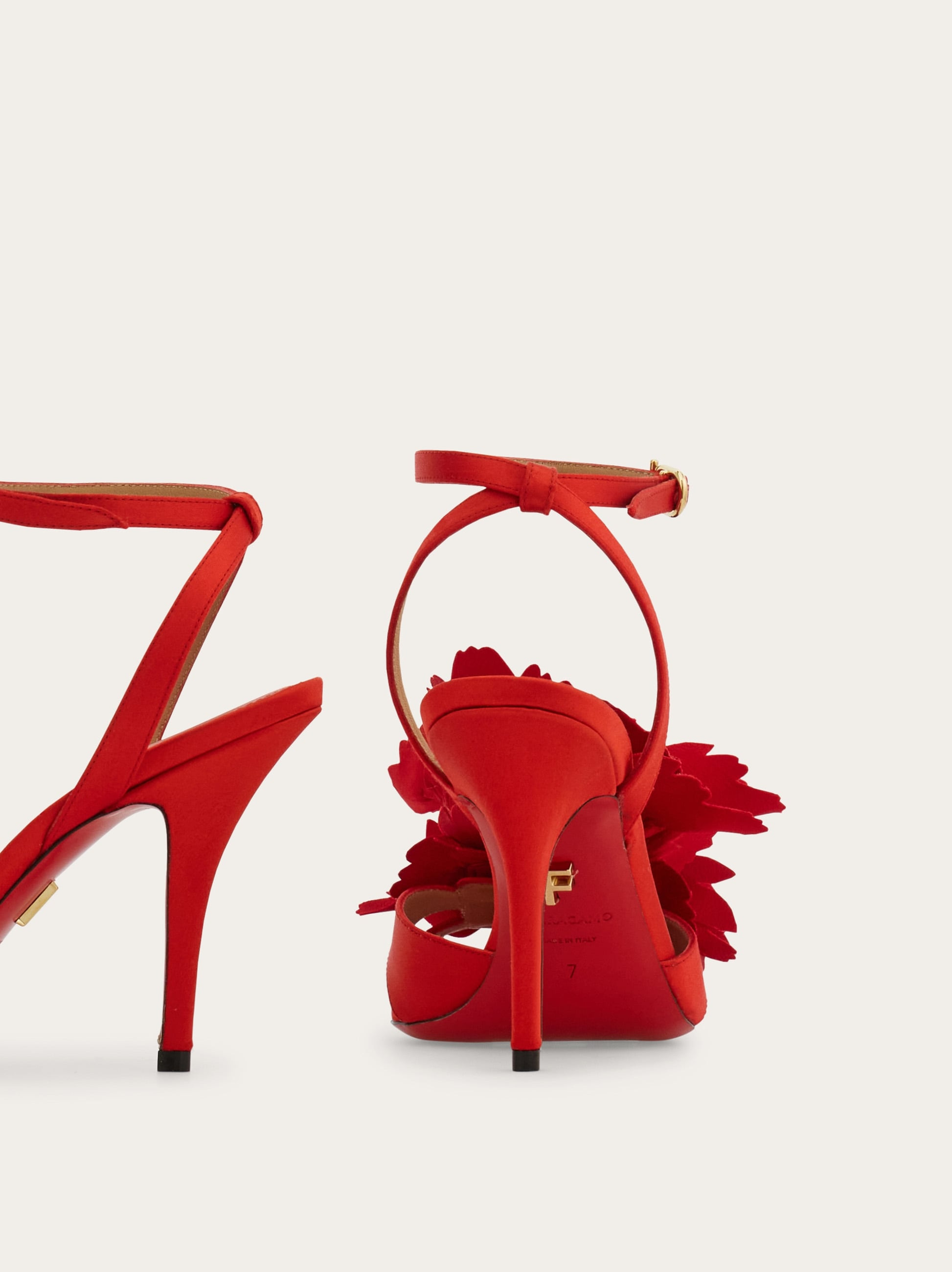 Flower embellished high heel sandal - 7