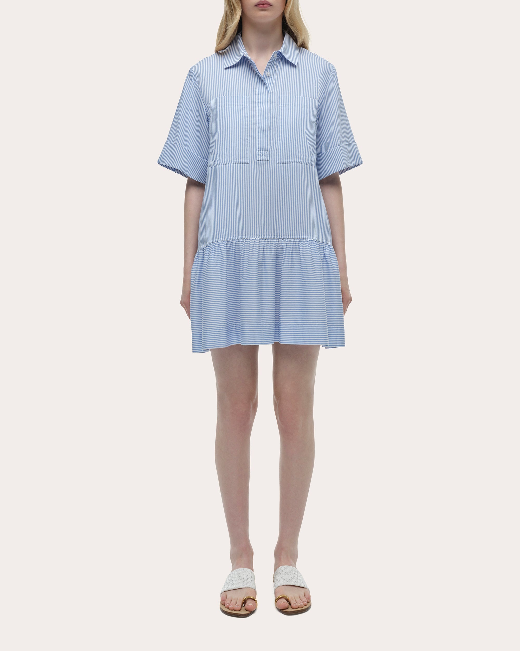 Cris Stripe Cotton Drop-Waist Shirt Dress - 5