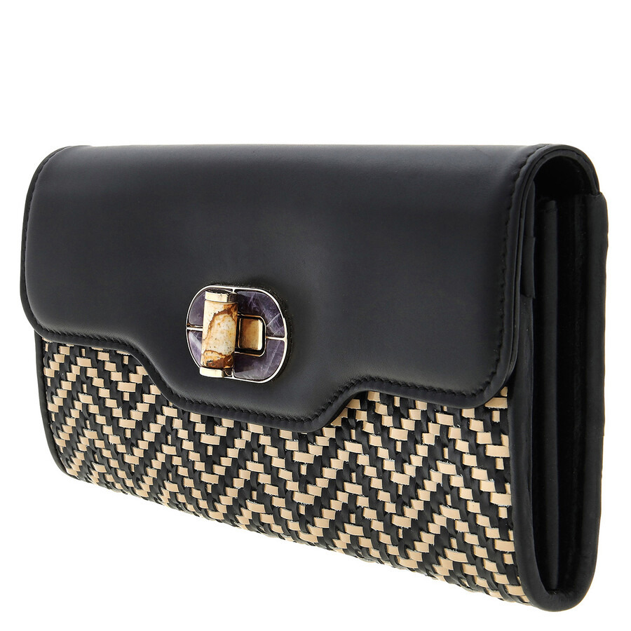 Bvlgari Woven Raffia Rossellini Flap Wallet - 2