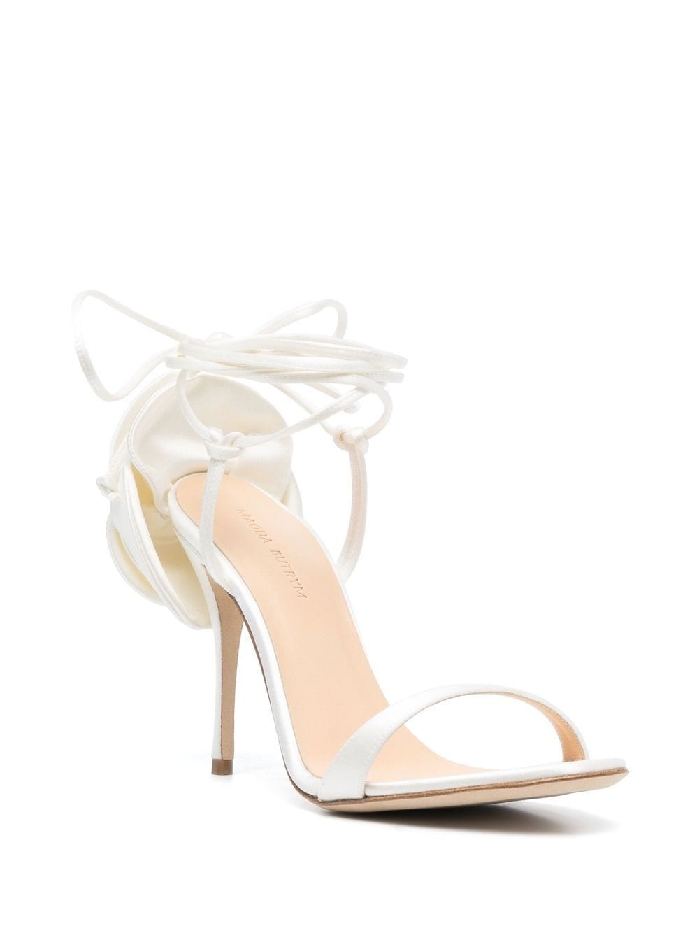 105mm flower satin sandals - 2