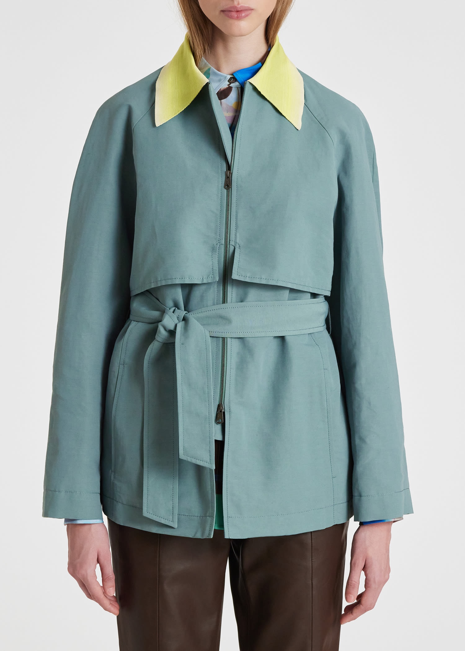Linen-Blend Short Coat - 5