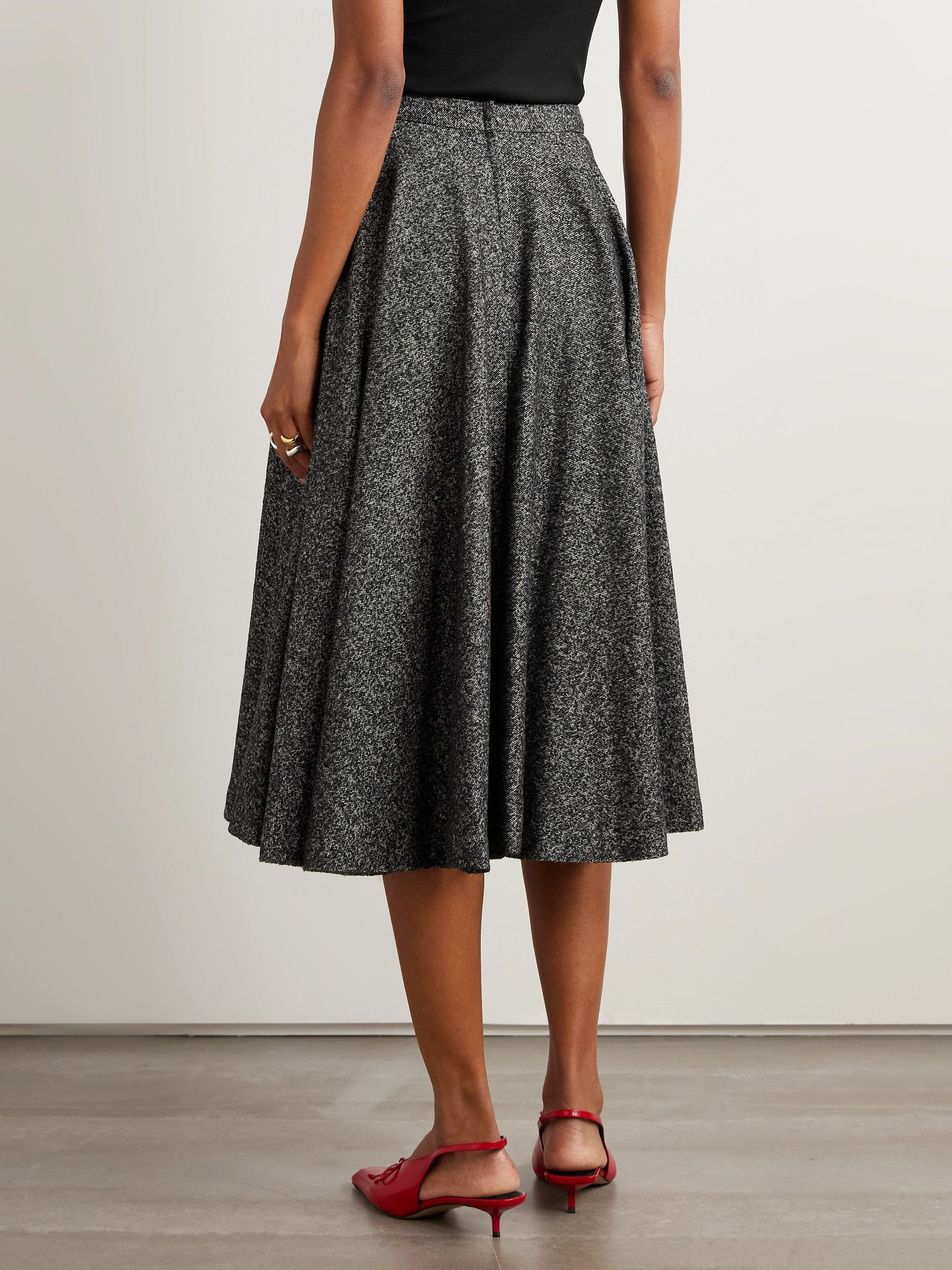 Wool-blend midi skirt Gray - 4