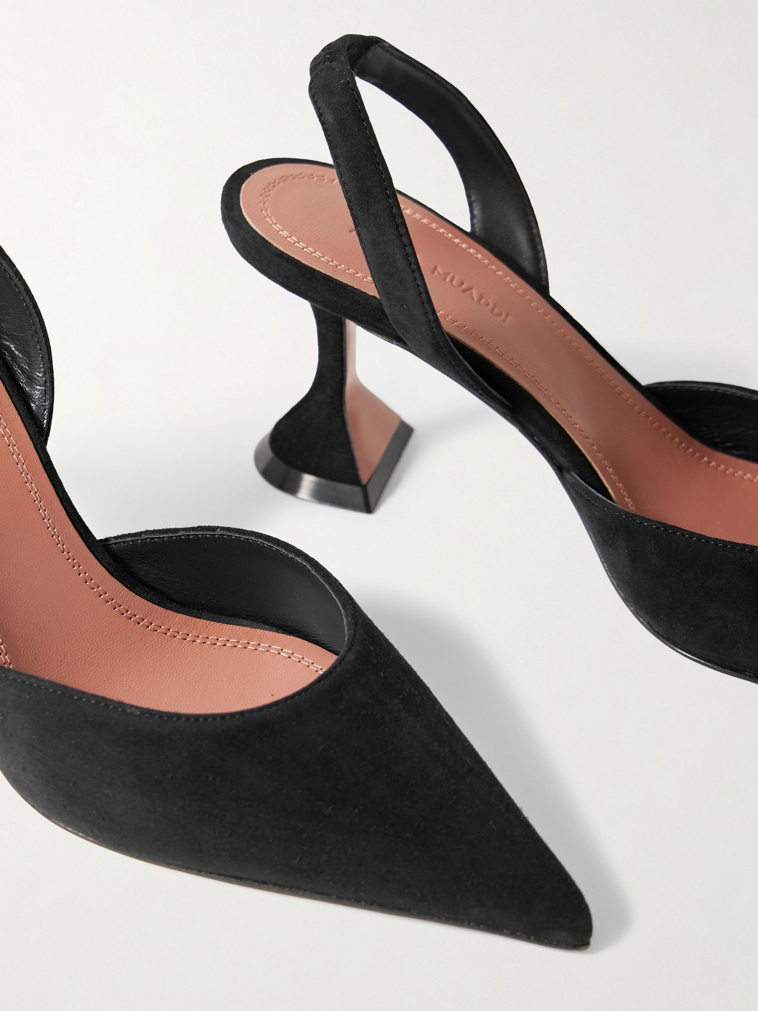 Holli suede slingback pumps Black - 4