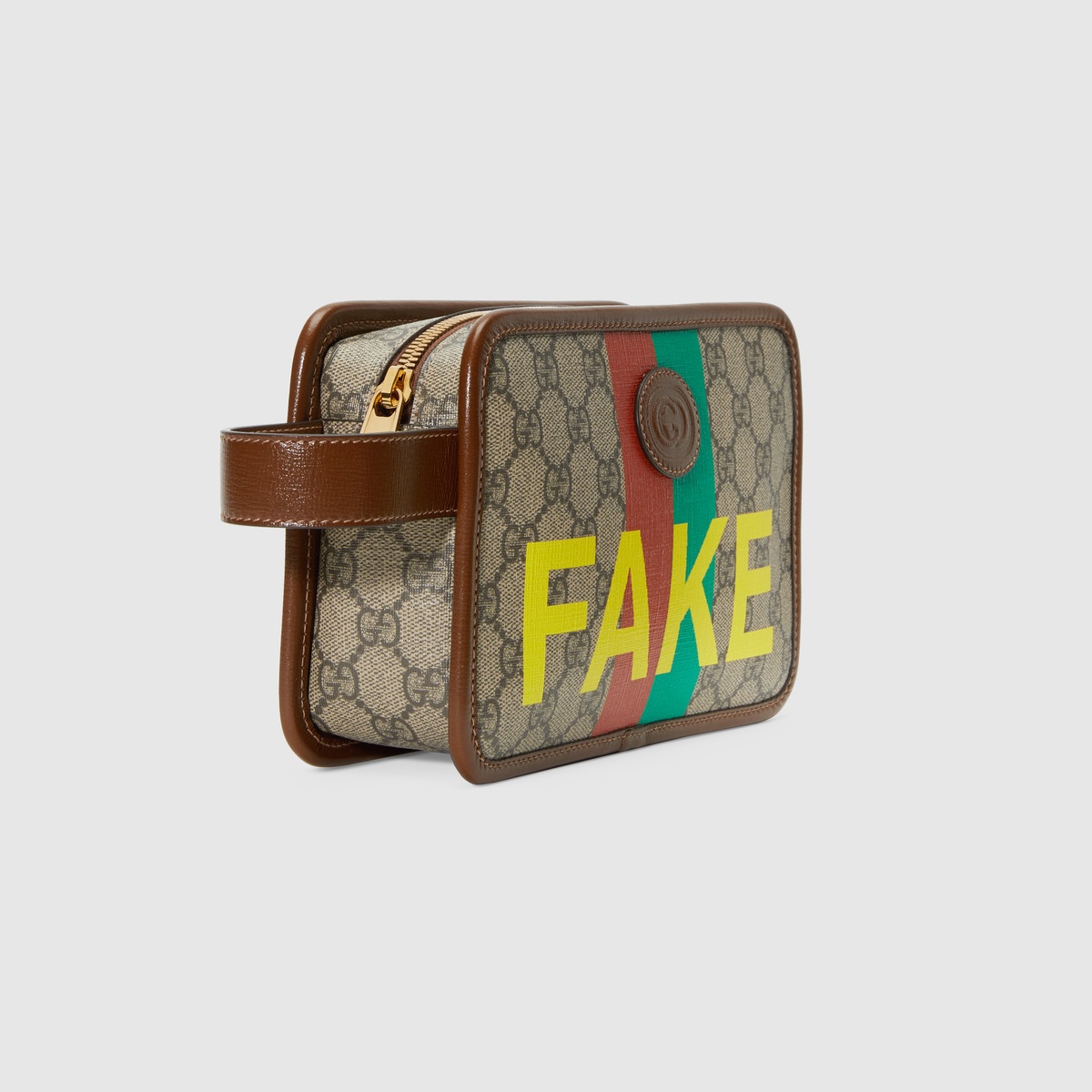 'Fake/Not' print cosmetic case - 4