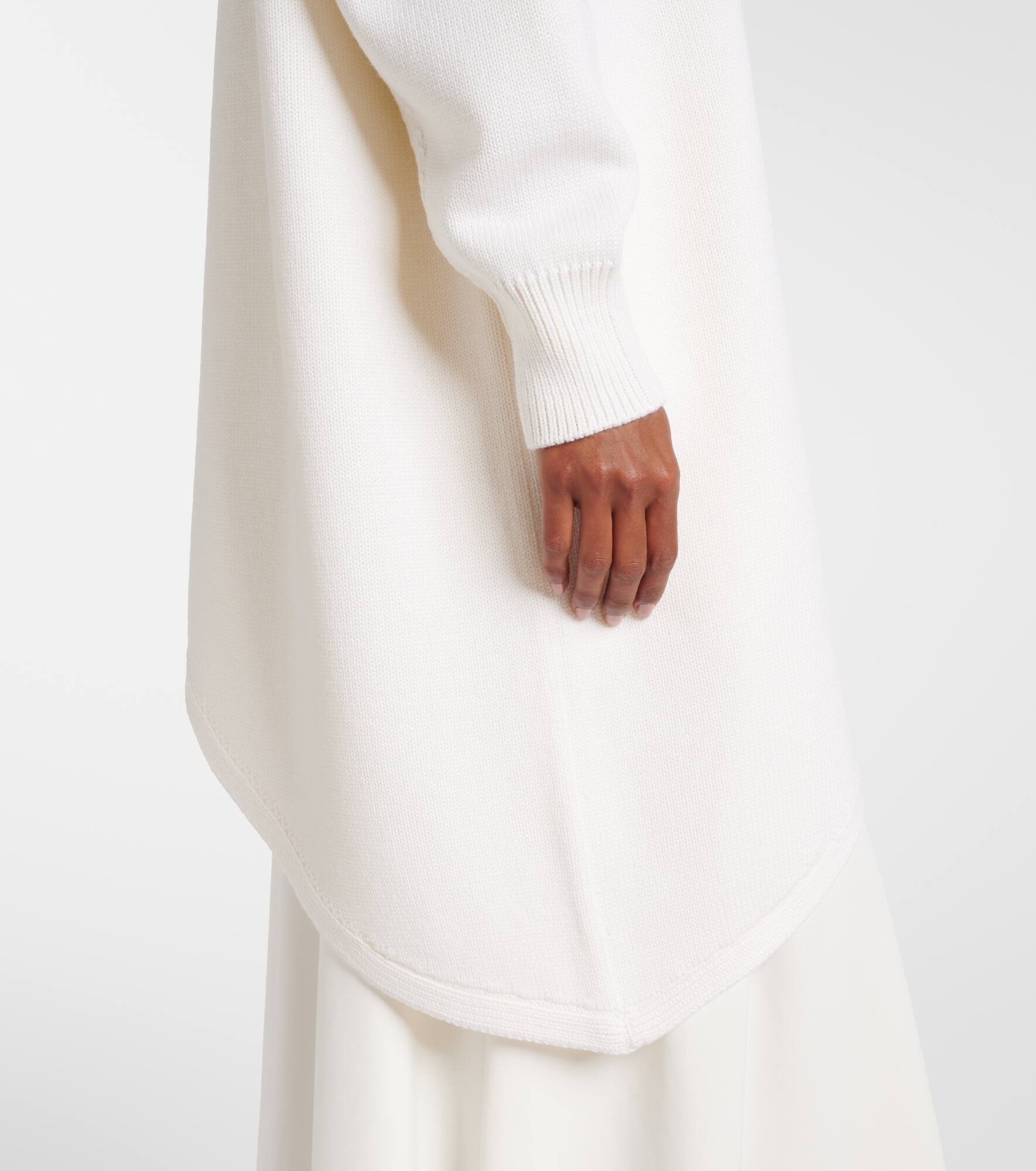 Asymmetric caped wool sweater - 6