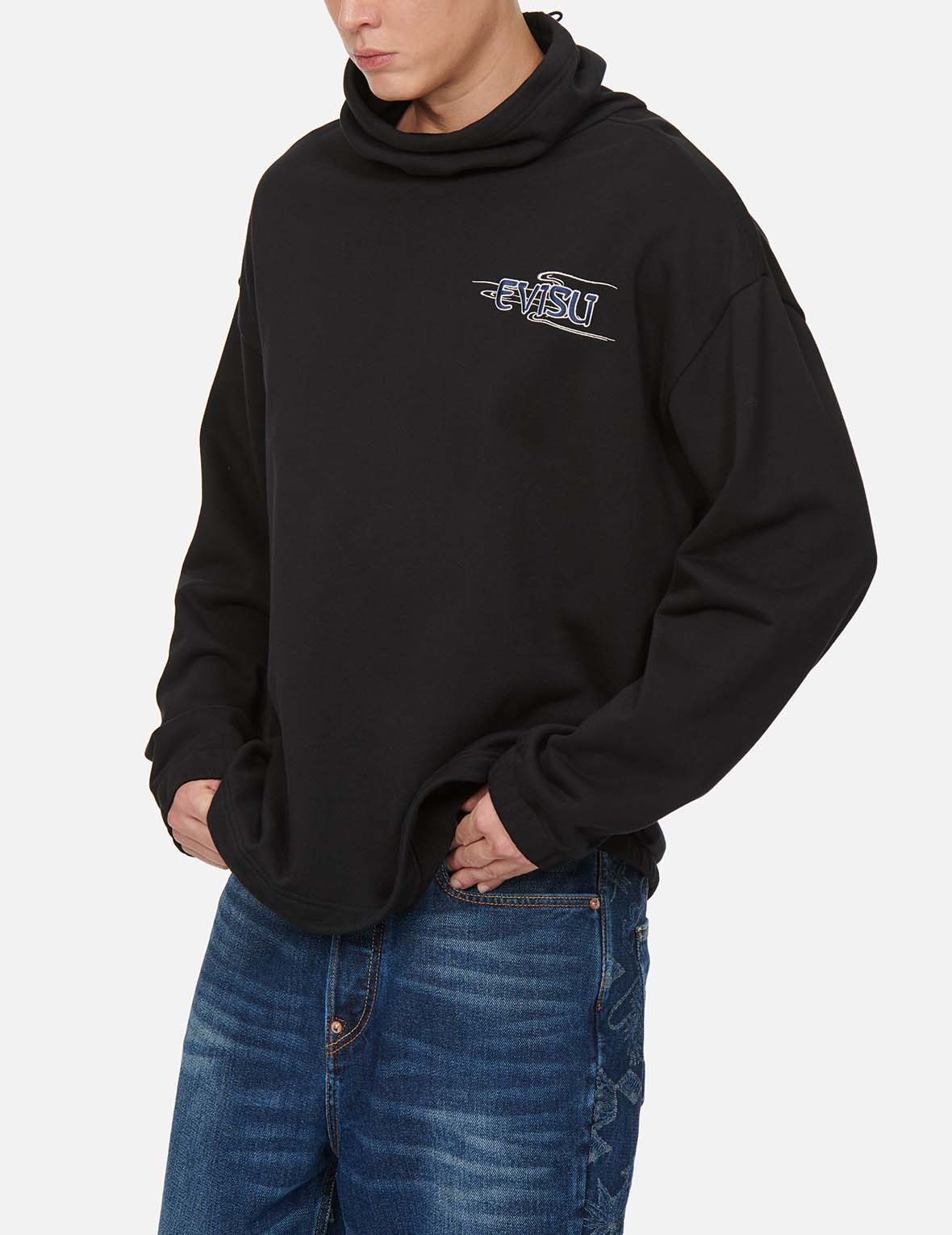 KAMON AND LOGO PRINT TURTLENECK SWEATSHIRT - 3