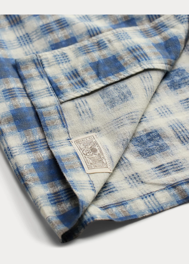 Plaid-Print Brushed Camp Shirt 4