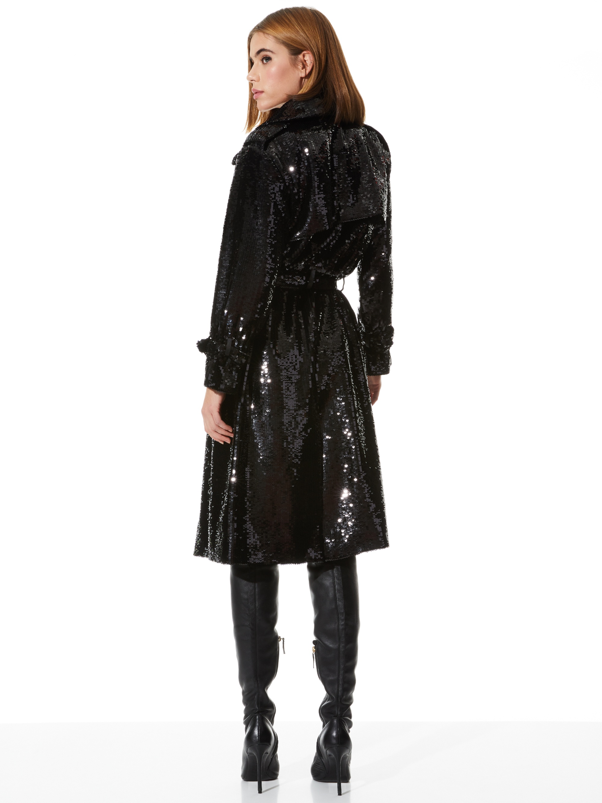 NEVADA SEQUIN EMBELLISHED TRENCH COAT - 3
