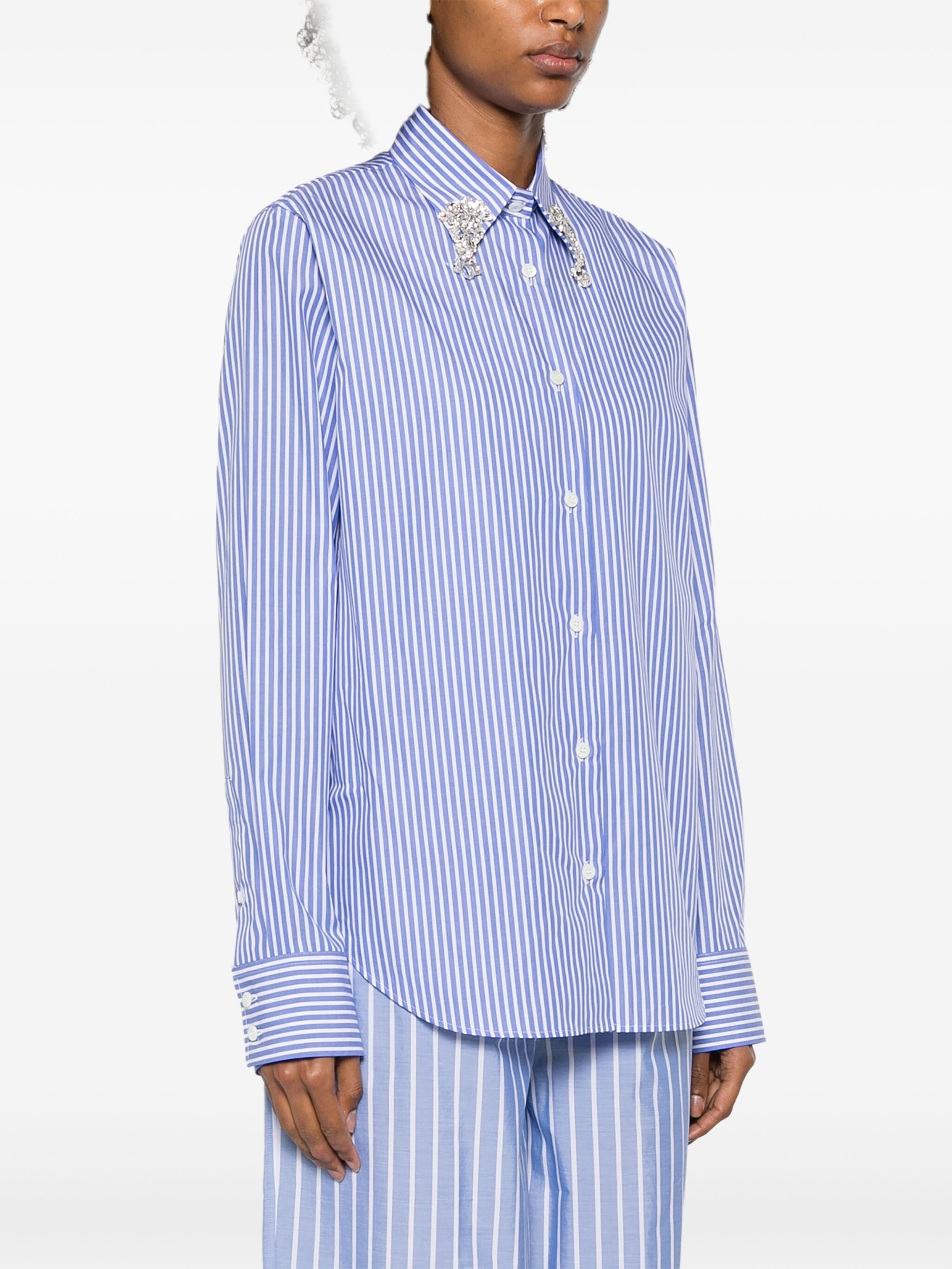 Embroidered Stripe Shirt - 5