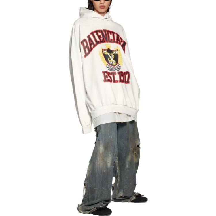 Balenciaga DIY College Hoodie 'White' 744463TOVK29012 - 3