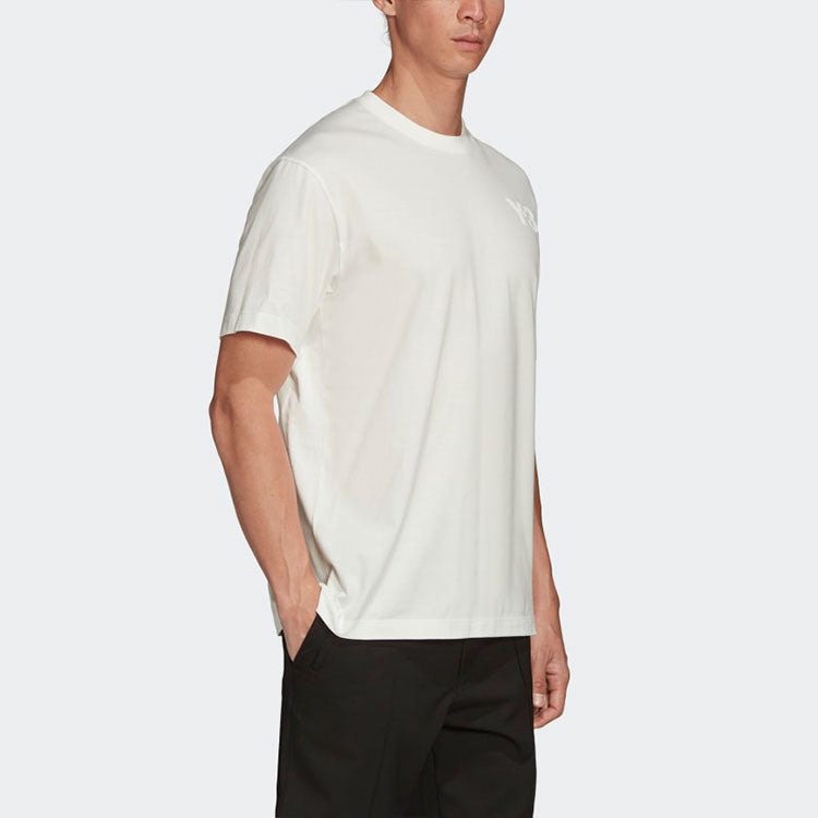Men's Y-3 SS21 Casual Logo Short Sleeve White T-Shirt FN3359 - 5
