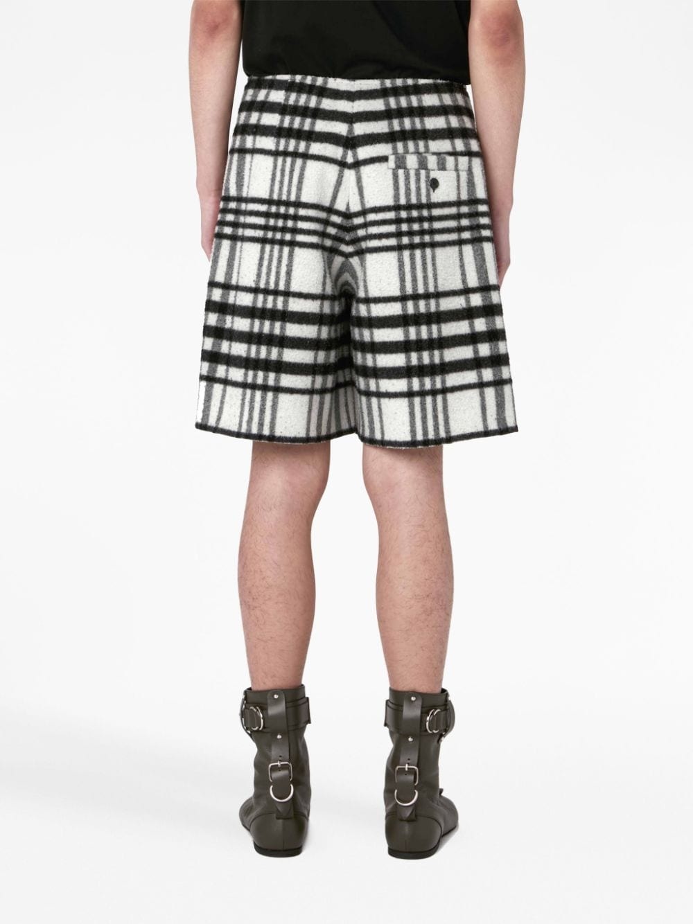 tartan-check wide-leg shorts - 5