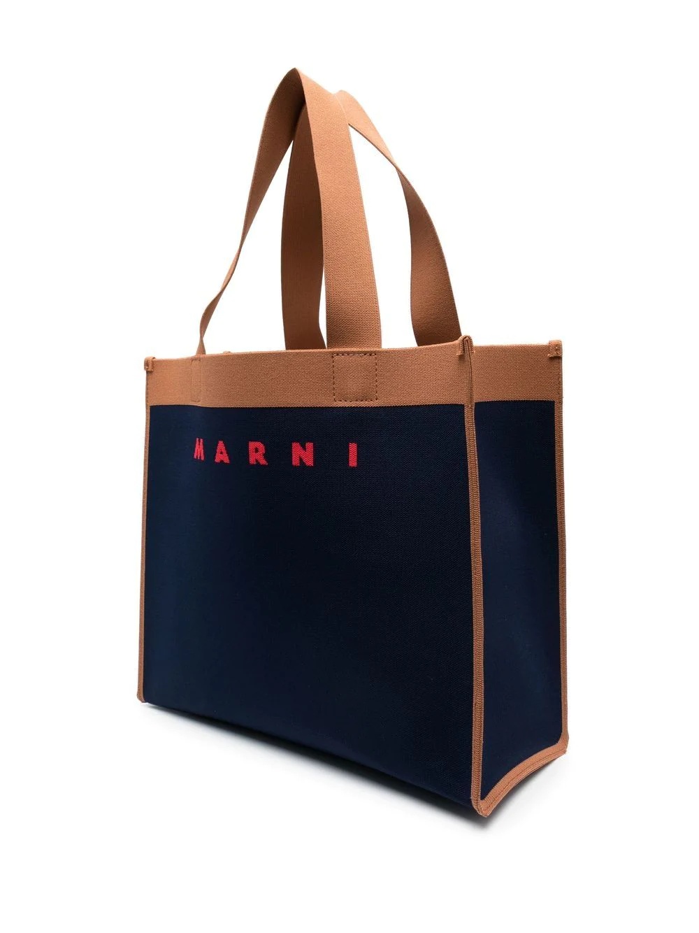 logo-print contrast-trim tote - 3