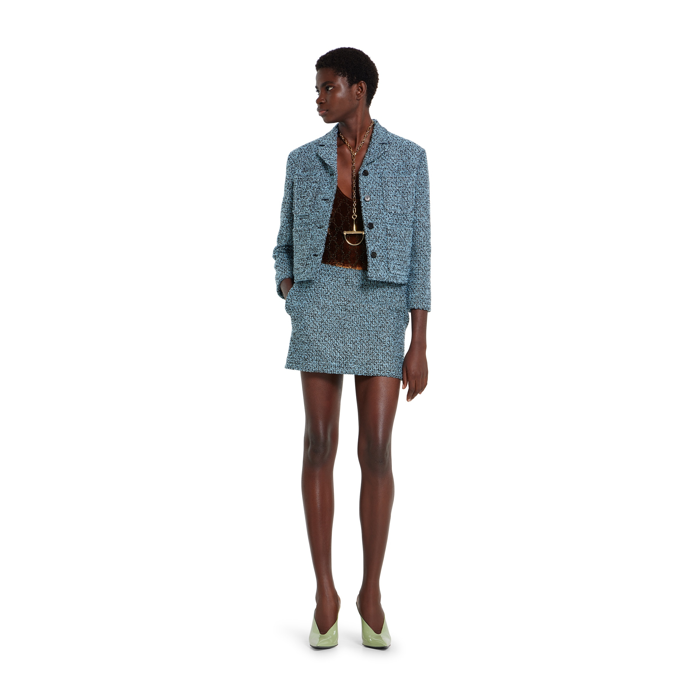 Wool cotton bouclé mini skirt - 2