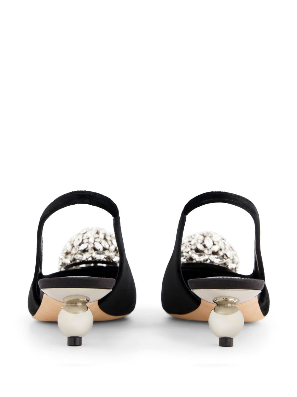 35mm crystal-embellished slingback pumps - 3