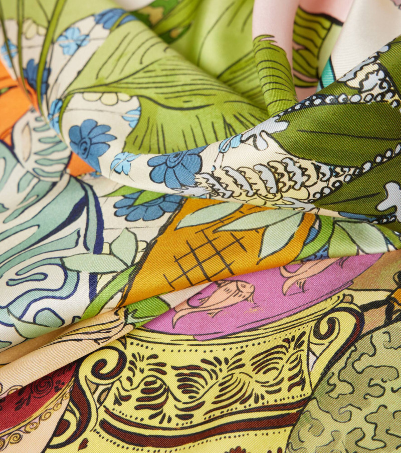 Hazel printed silk twill scarf 3