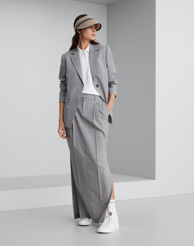 Comfort virgin wool fresco sartorial column skirt 4