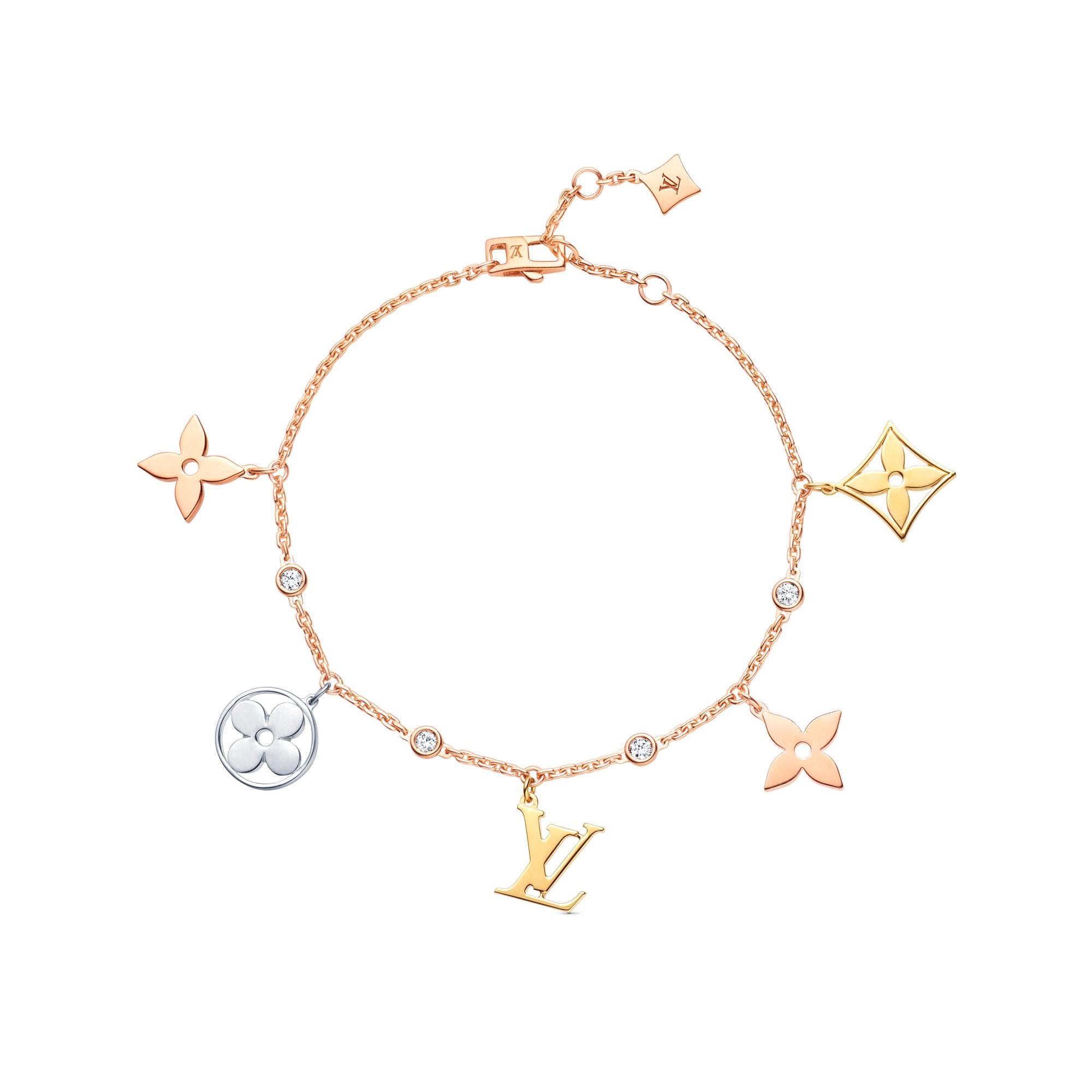 Idylle Blossom Charms Bracelet, 3 Golds And Diamonds - 1