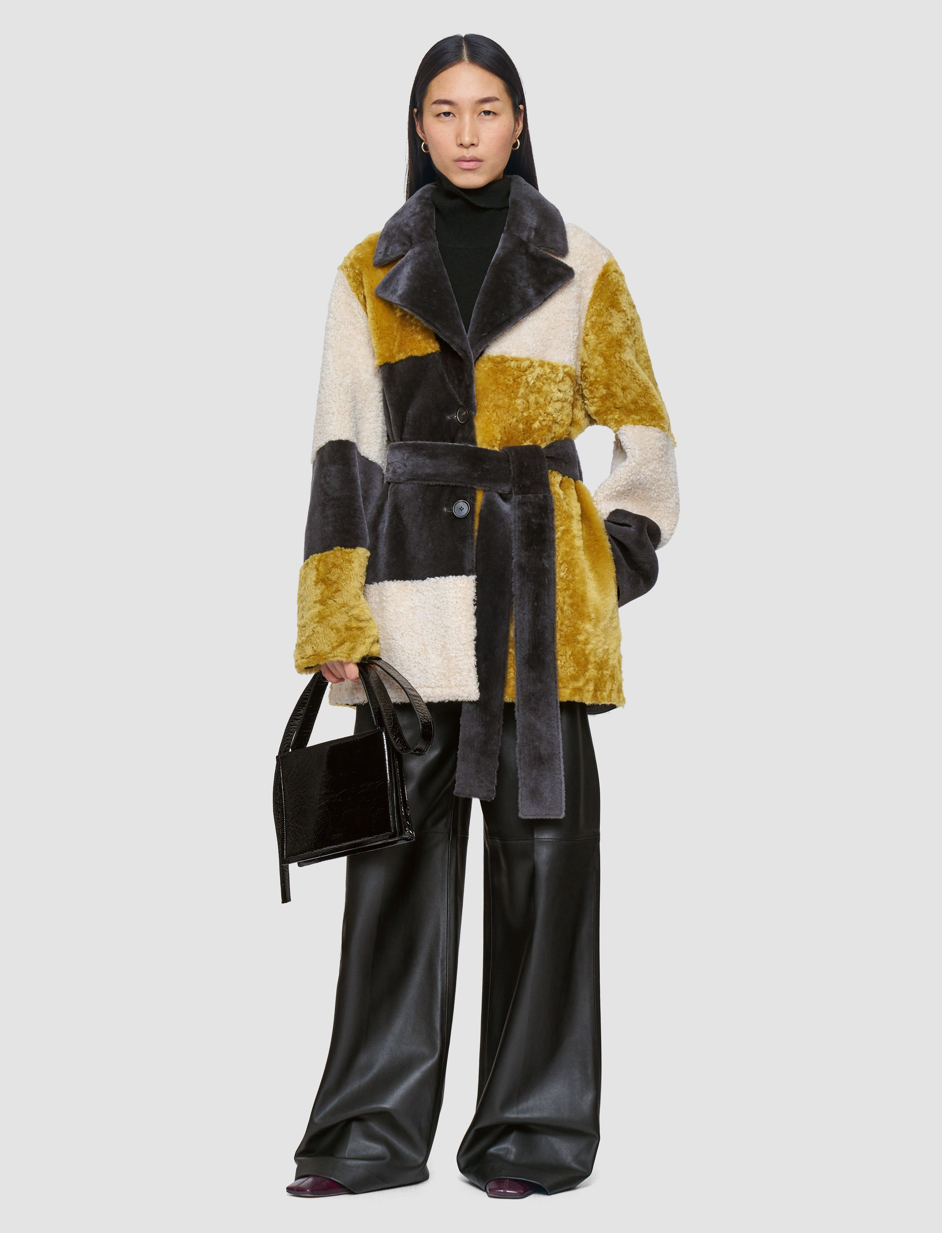 Martel Overlay Shearling Coat - 2