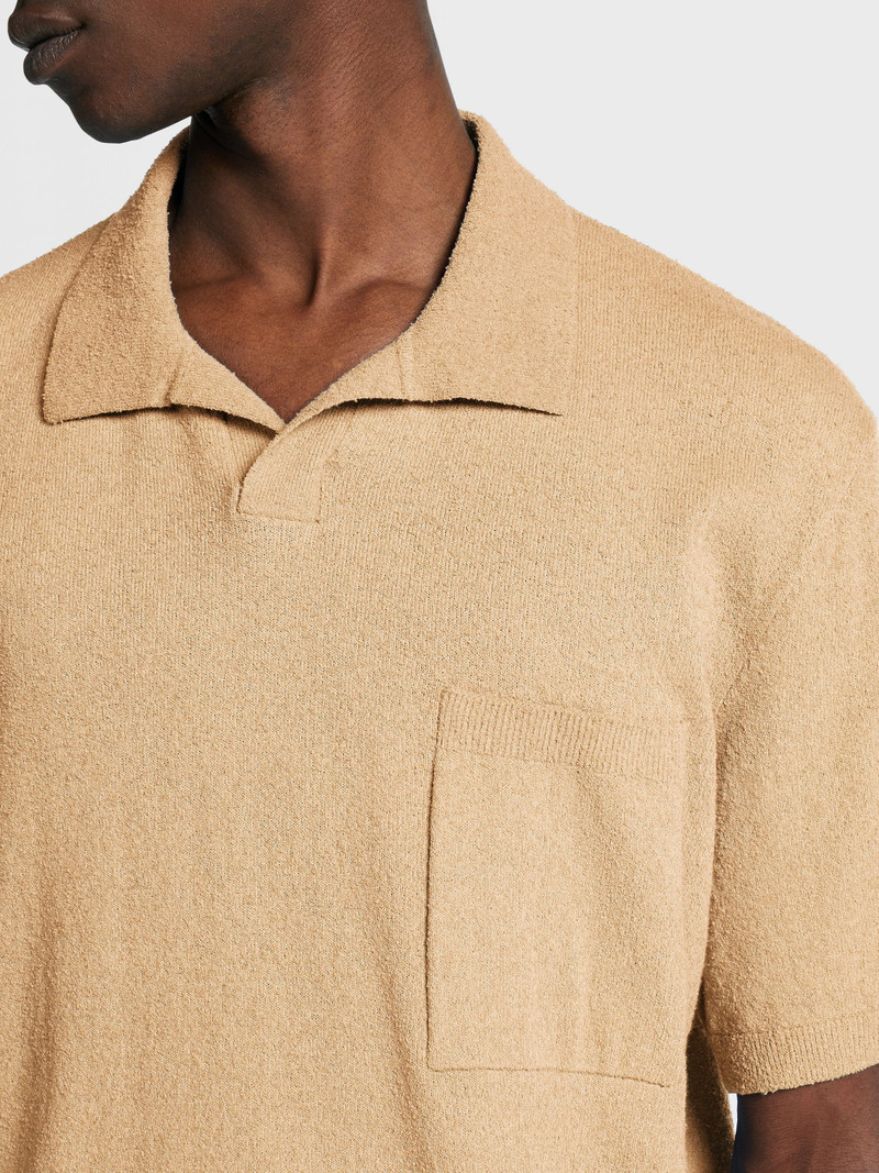 PEACH COLOR COTTON BLEND POLO SHIRT 4