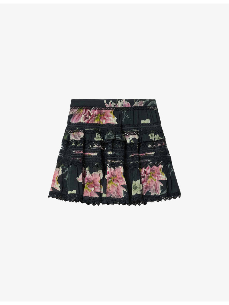 Zora Flora-Print Woven Mini Skirt 1