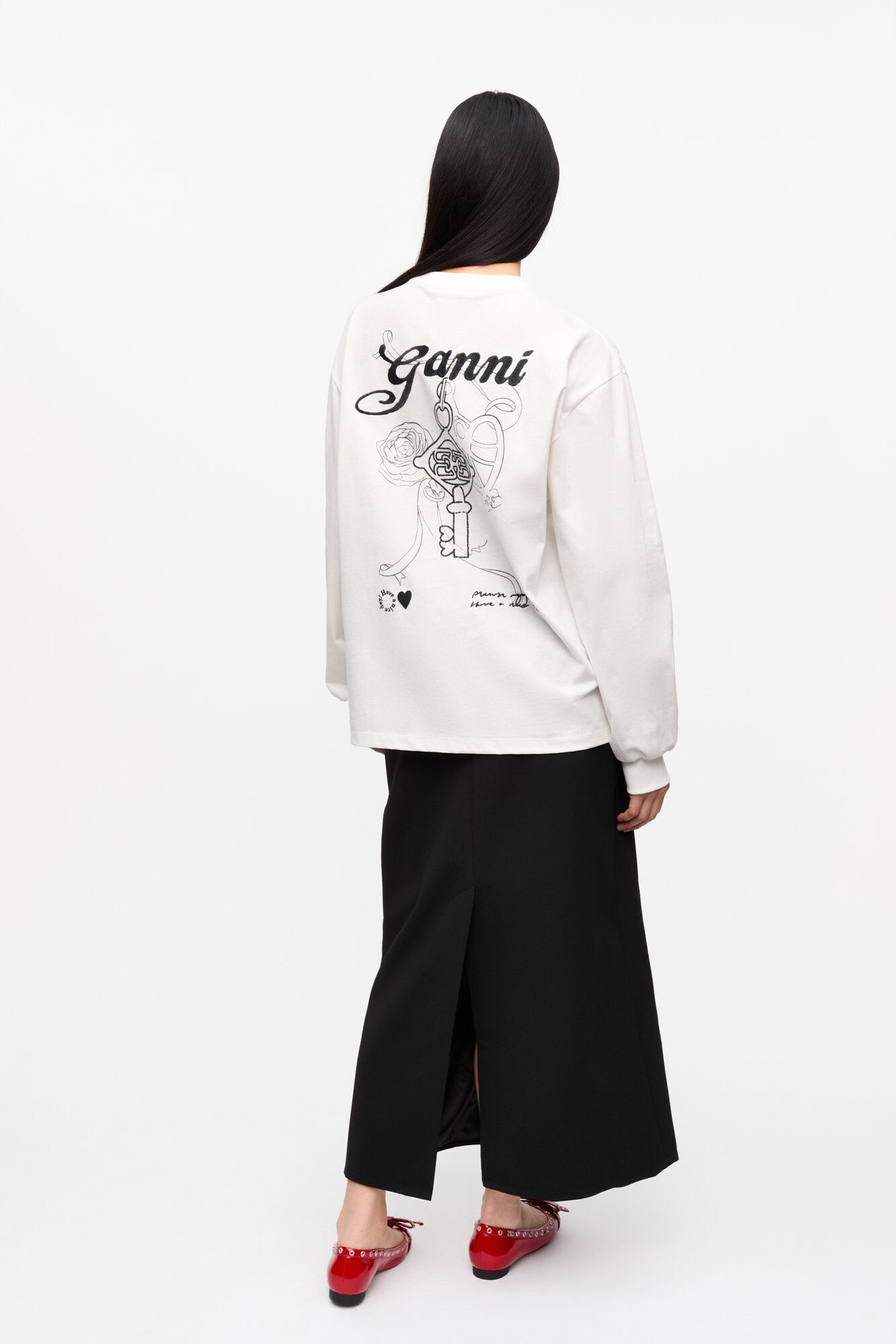 WHITE RE-CUT HEAVY LONG SLEEVE T-SHIRT - 4