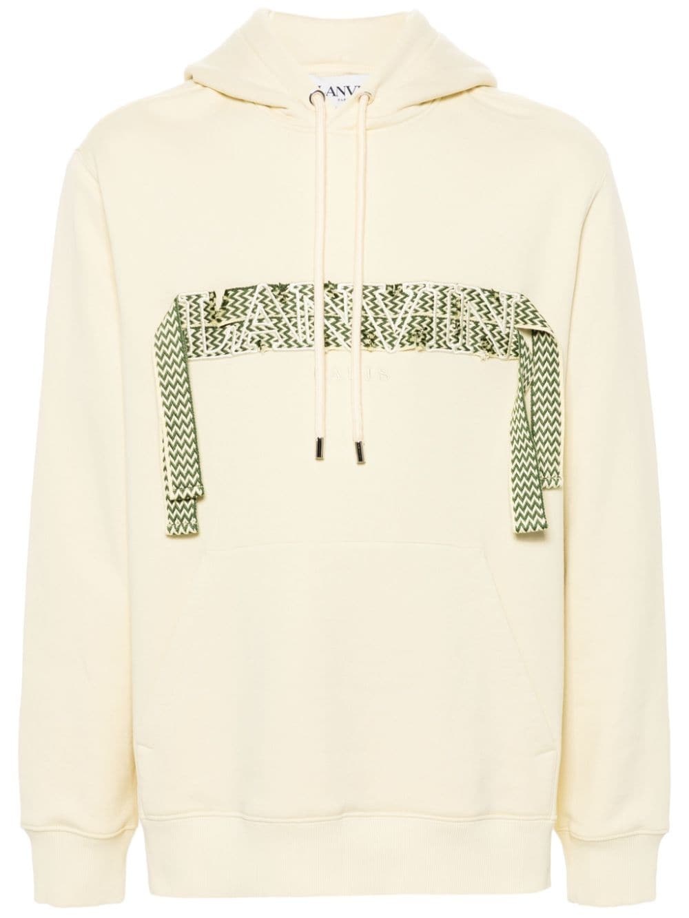 logo-embroidered cotton hoodie - 1