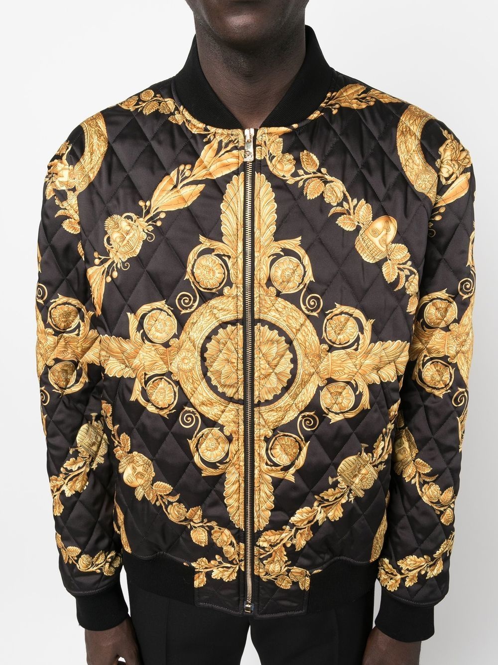 Maschera Baroque-print quilted bomber jacket - 5