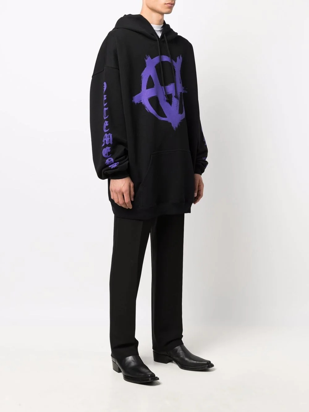 Anarchy drawstring jersey hoodie - 3