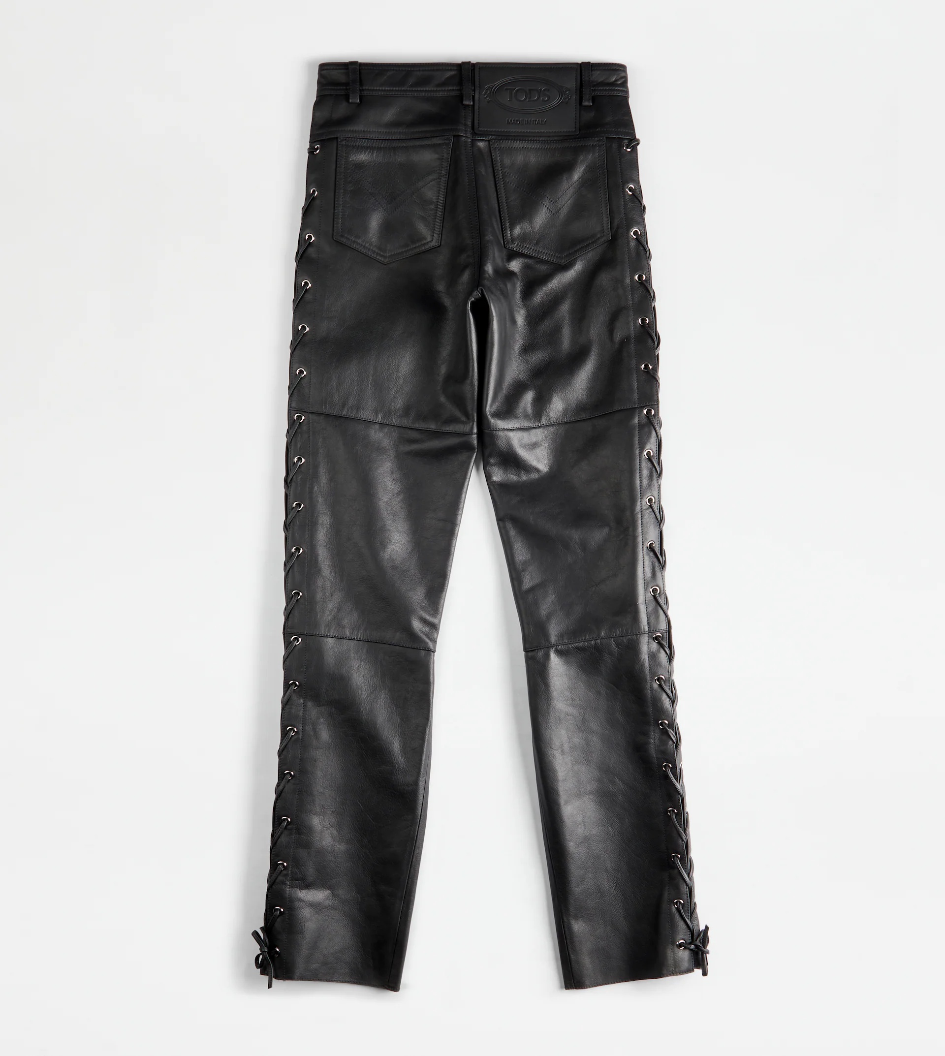 TOD'S TROUSERS IN LEATHER - BLACK - 8