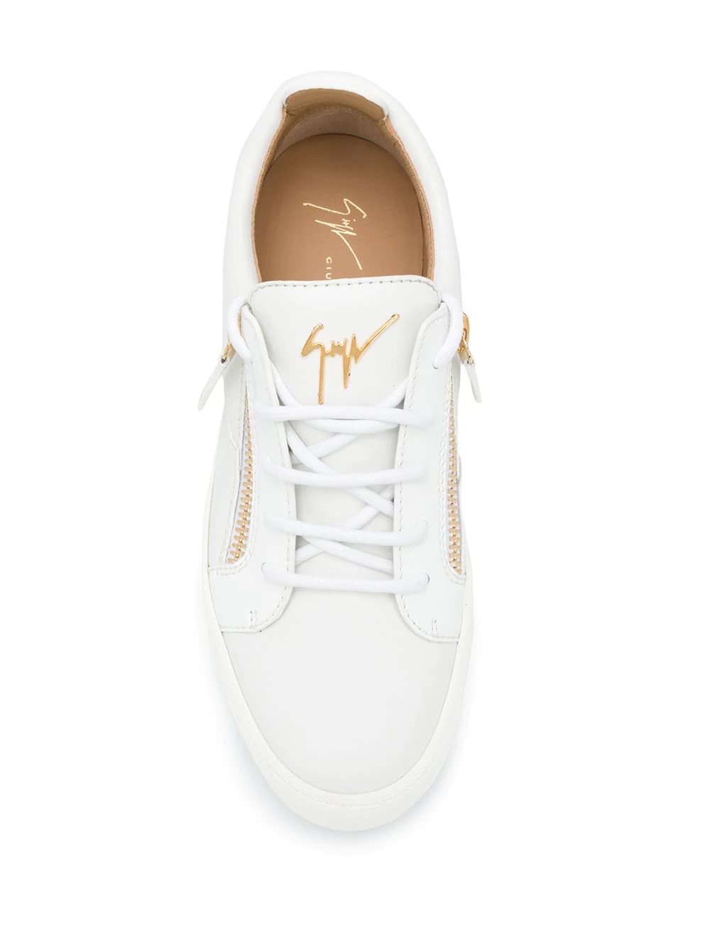 zip detail low-top sneakers - 4