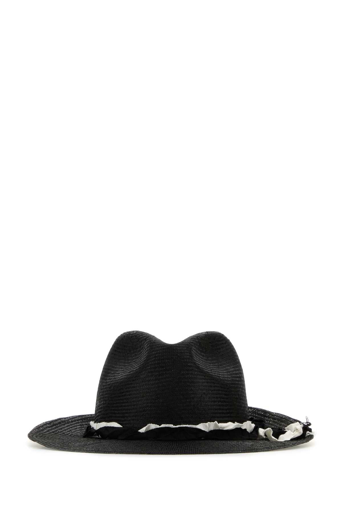 Yohji Yamamoto Men Black Raffia Hat - 1