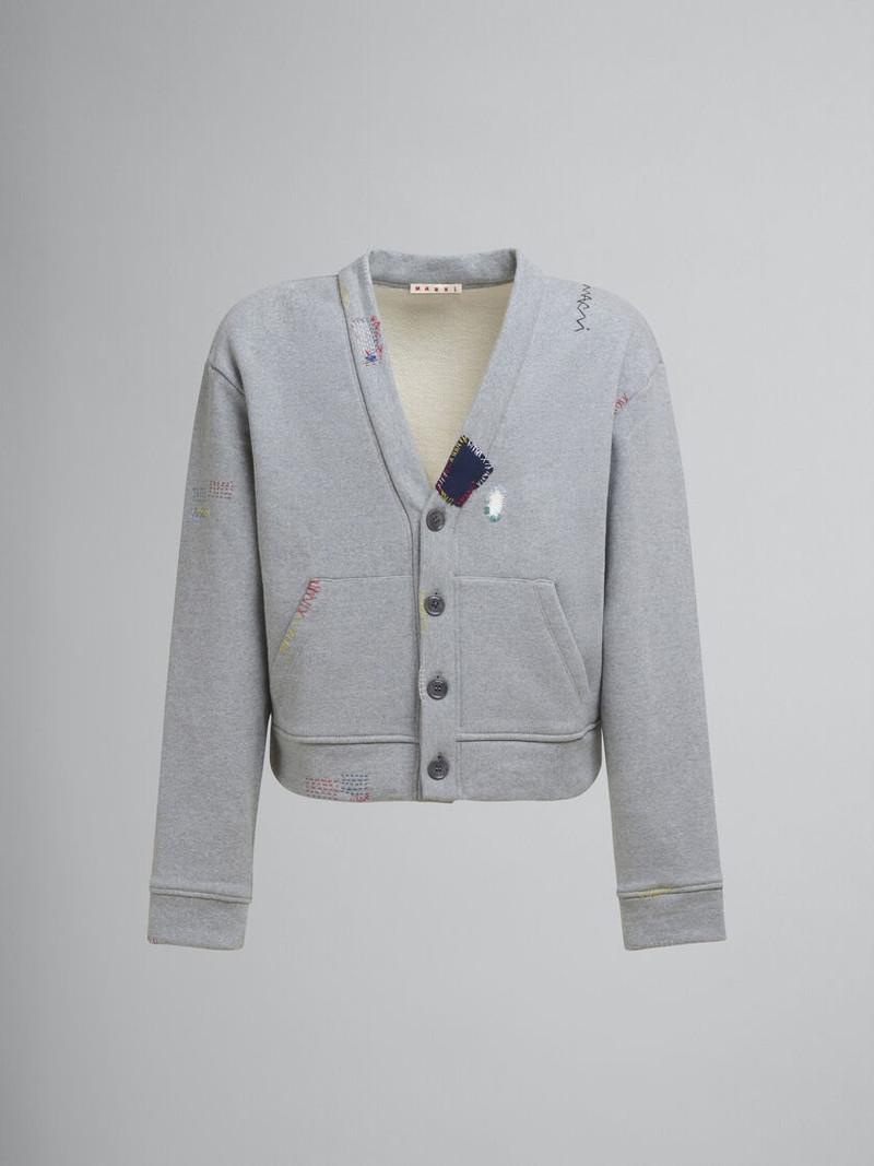 COTTON BLEND SWEATSHIRT STYLE CARDIGAN 1