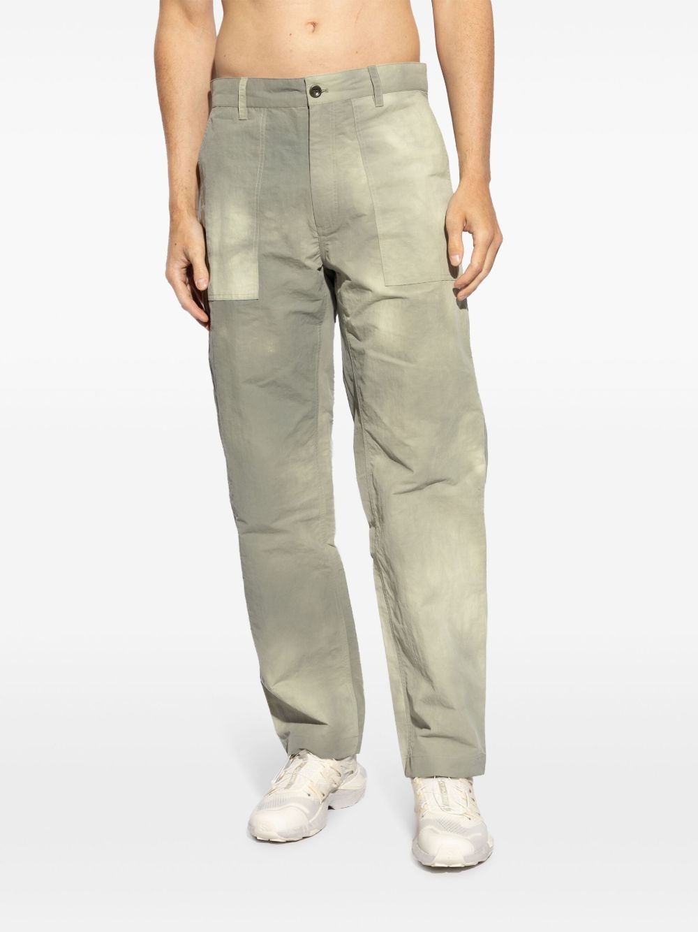 bleached-effect straigh-leg trousers - 3