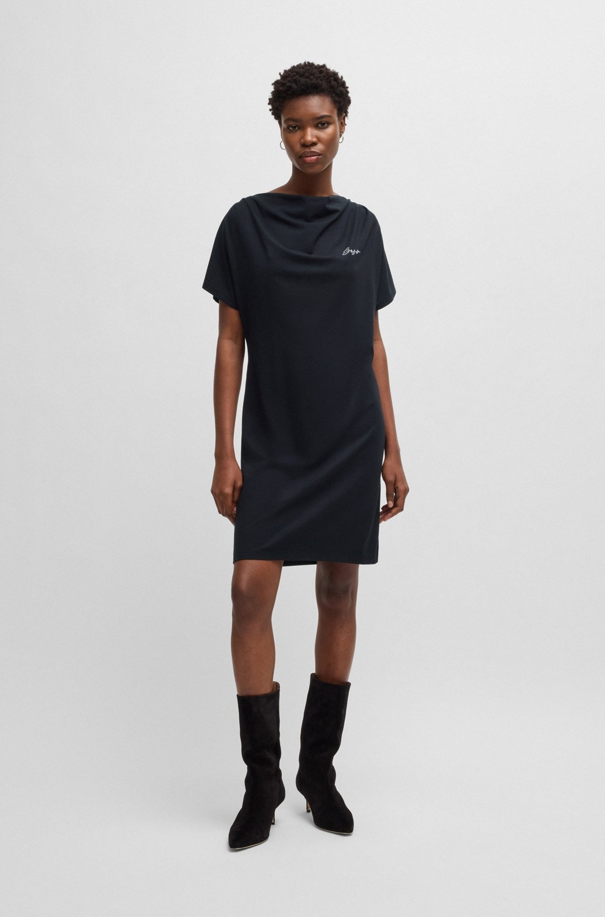 T-SHIRT DRESS WITH CRYSTAL LOGO - 2