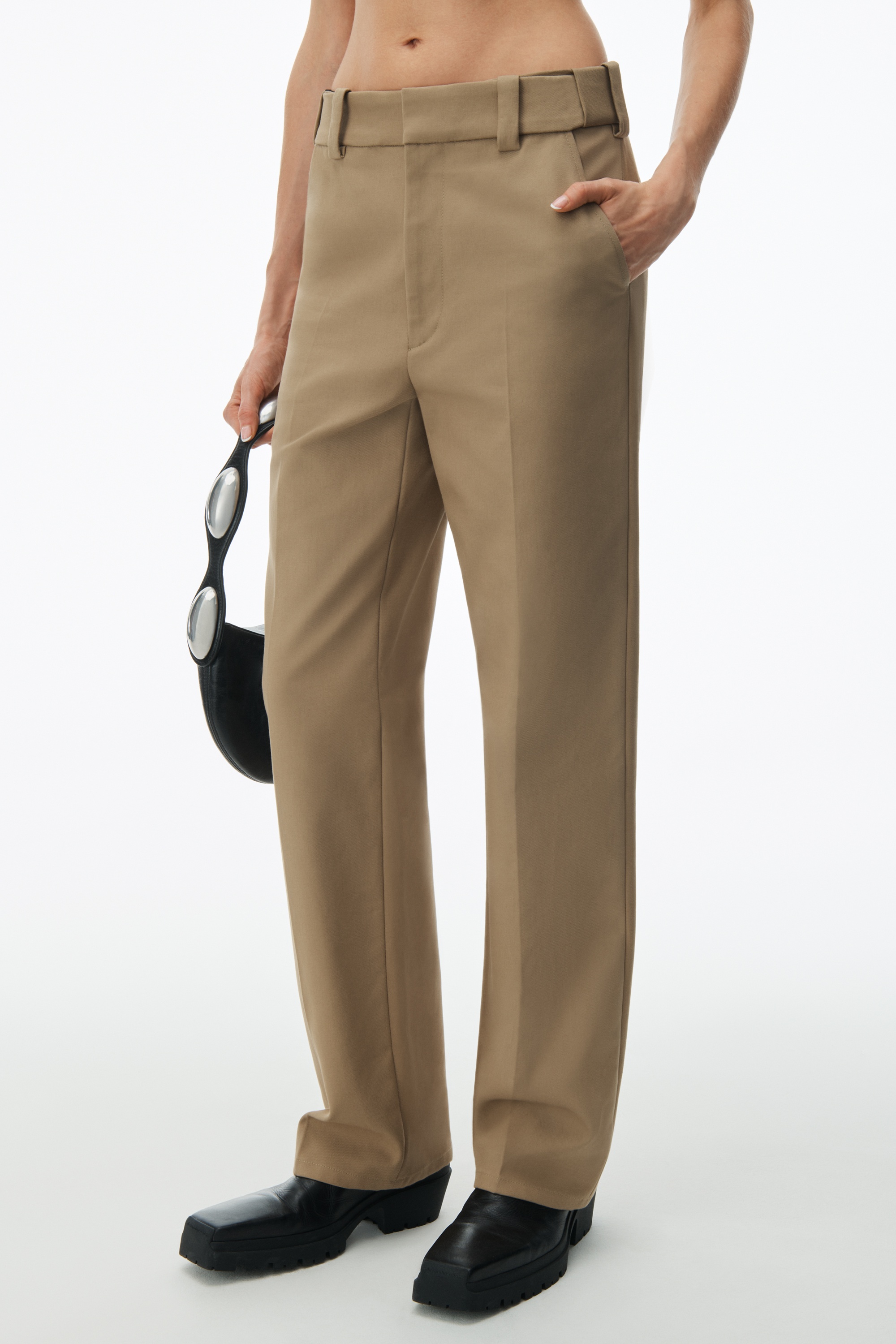 straight leg pant in cotton twill - 3