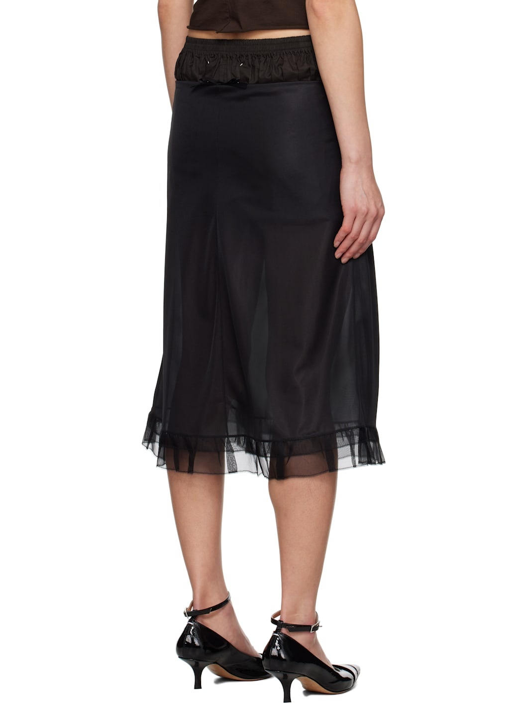 Black & Brown 'Anonymity of the lining' Midi Skirt - 3