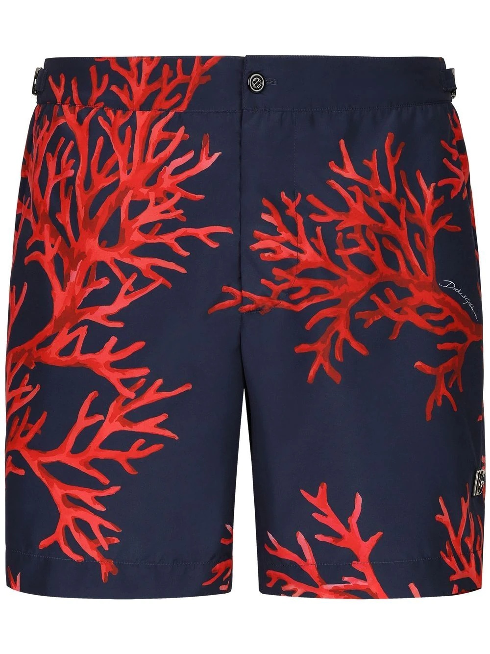 coral-print swim shorts - 1