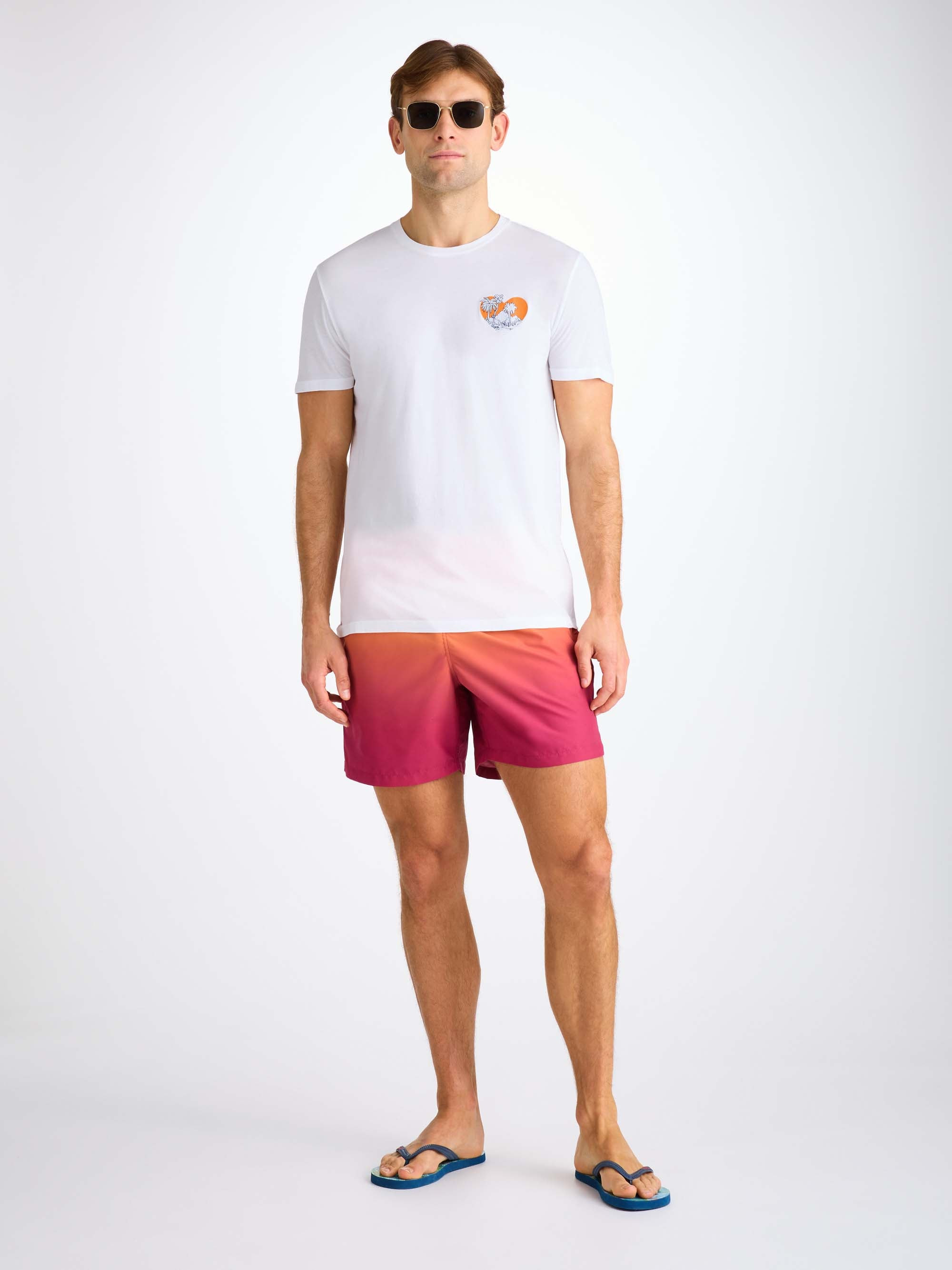 Men's T-Shirt Pima Cotton White Jungle Motif - 3