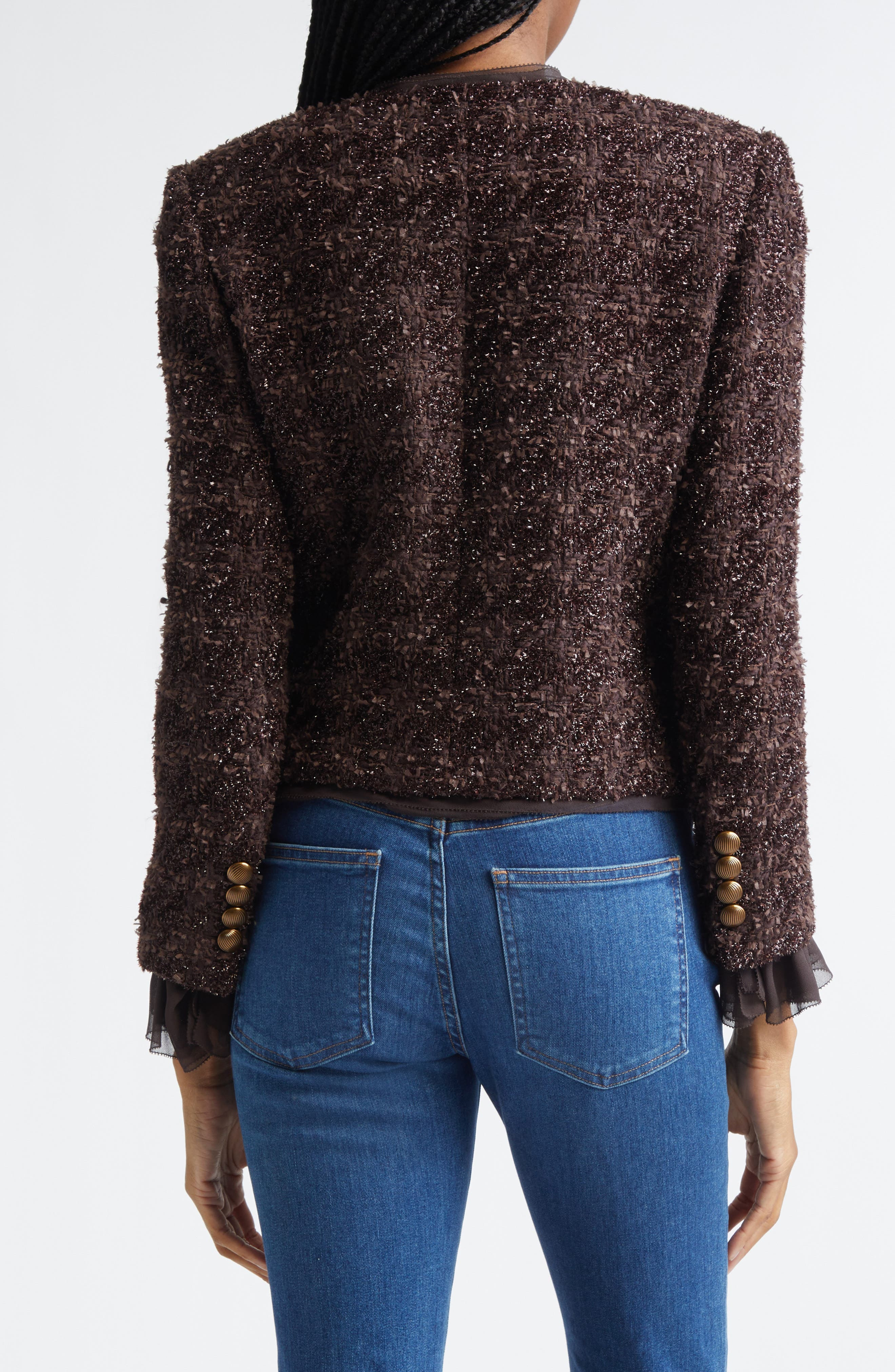 Veronica Beard Audrina Metallic Jacket in Dark Currant at Nordstrom - 3