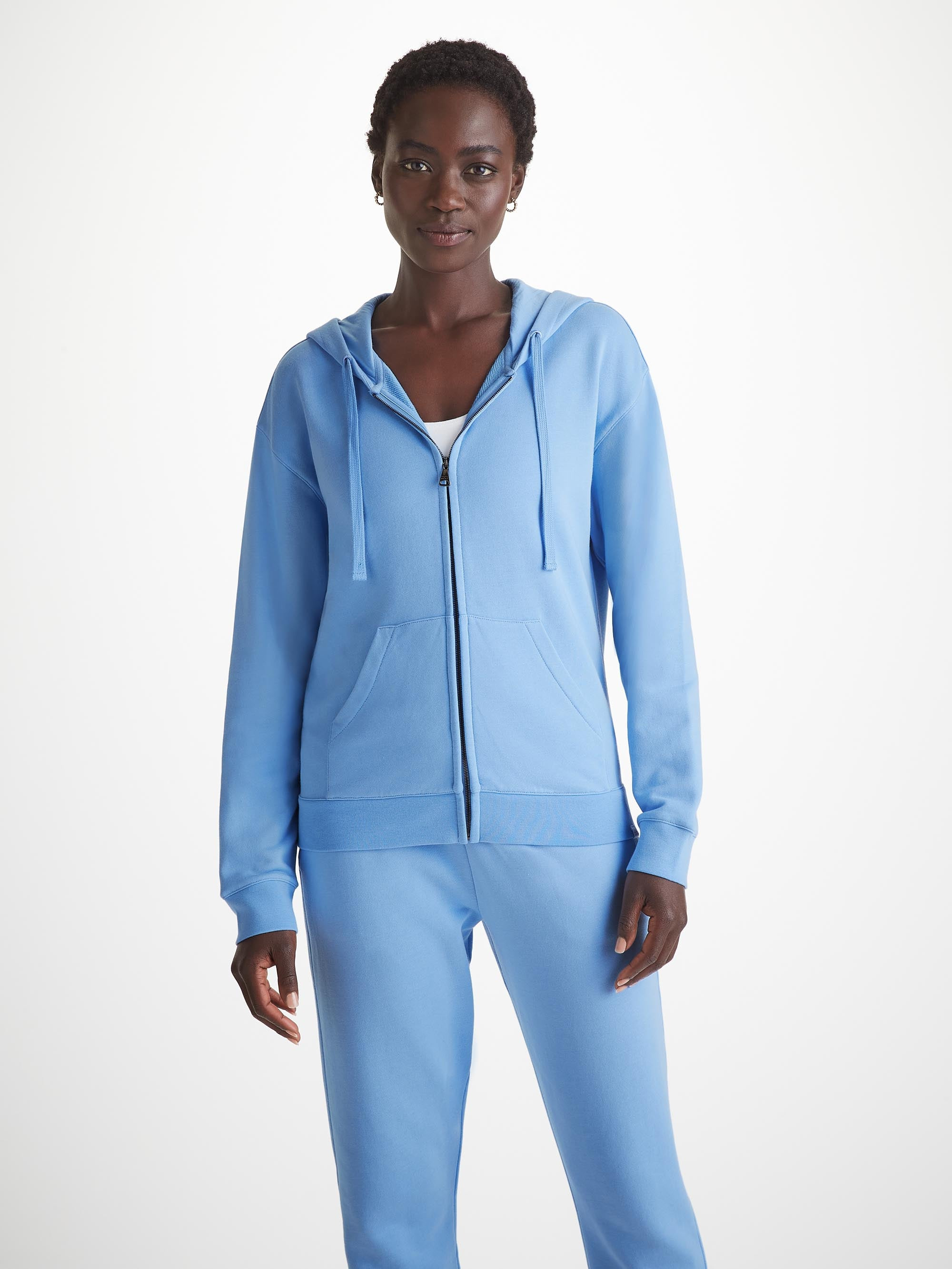 Women's Hoodie Quinn Cotton Modal Cornflower Blue - 2