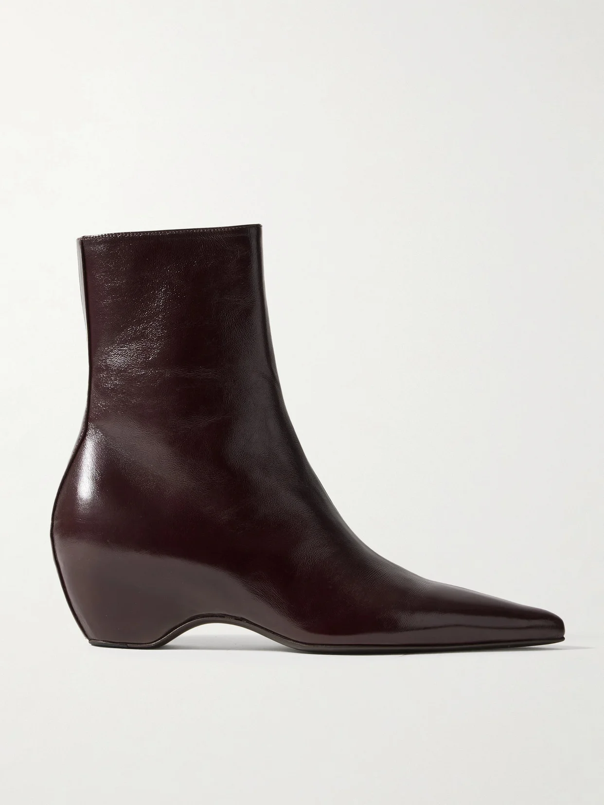 Sybil Glossed-leather Ankle Boots - 1